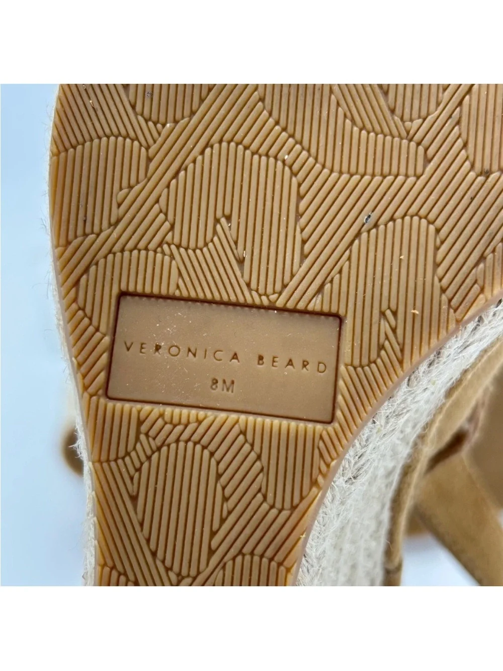 Veronica Beard Seki Tan Suede Espadrille Wedge Slingback Sandals Size 8M